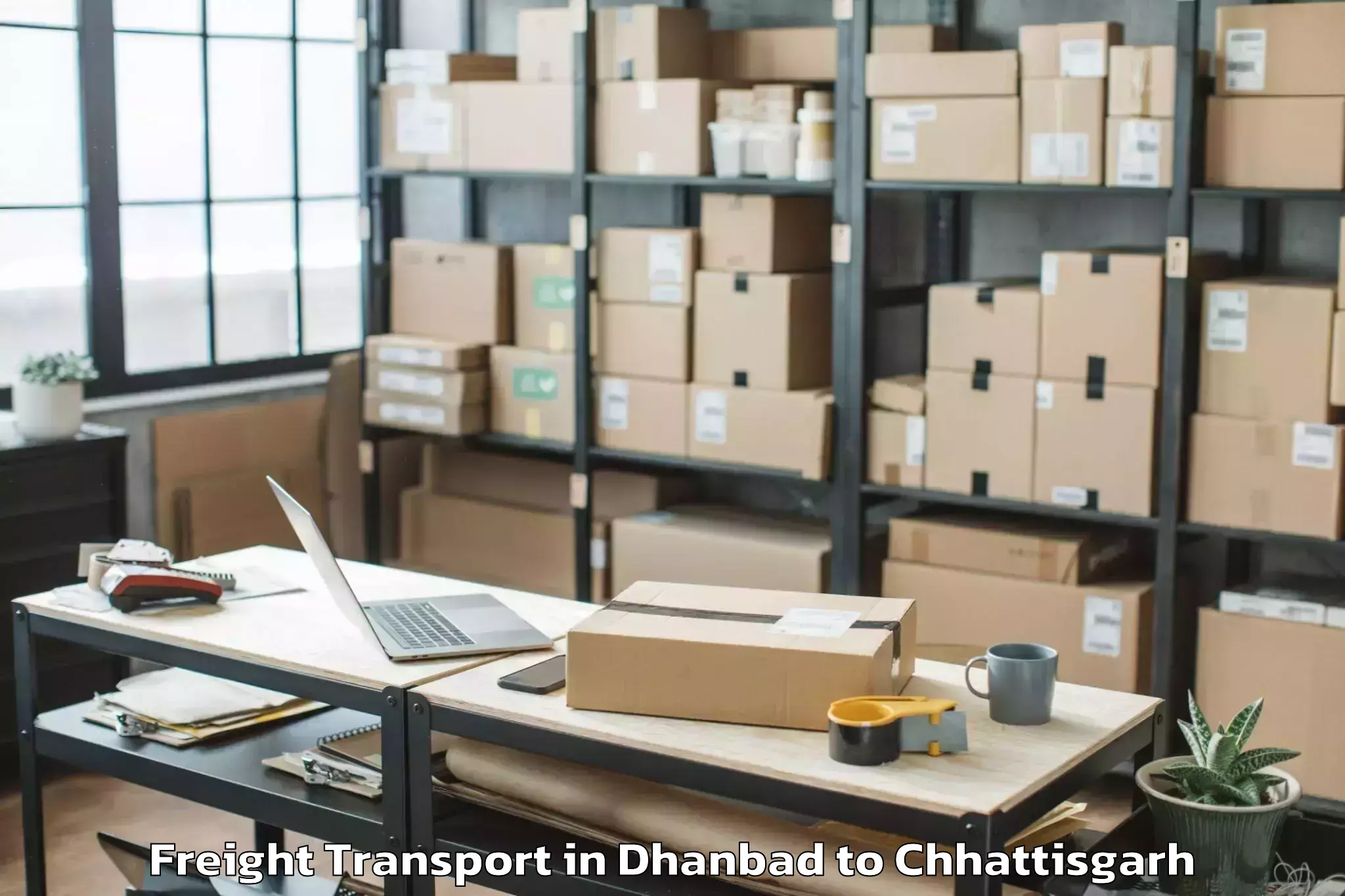 Book Dhanbad to Gharghoda Freight Transport Online